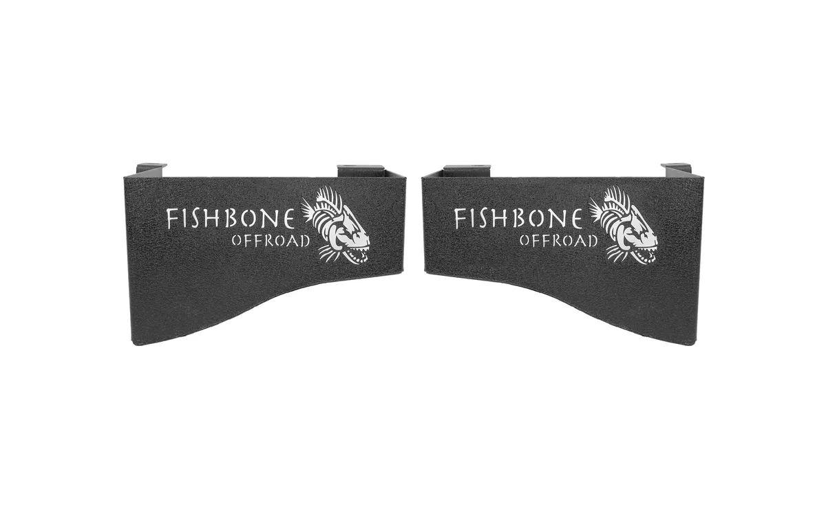 Jeep JK Wheel Well Storage Bins 07-18 Wrangler JK 4 DR Black Textured Powdercoat Steel Fishbone Offroad product image