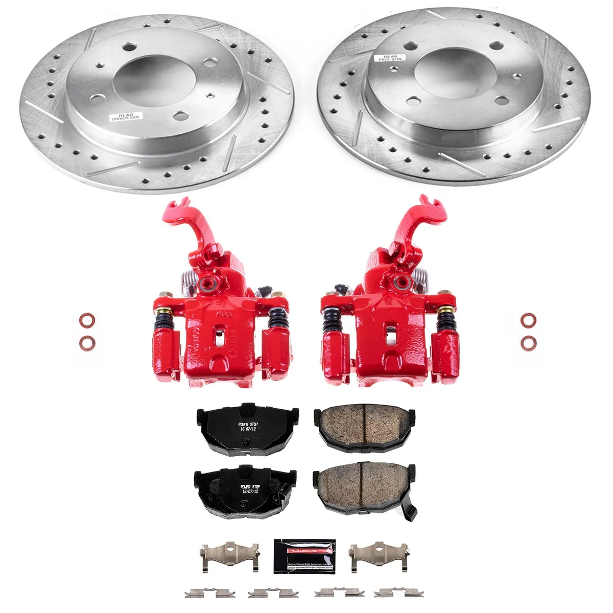 Z23 Evolution Sport Upgrade Kit: Drilled/Slotted Rotors; Carbon-Fiber Ceramic Pads; Powder Coated Calipers product image