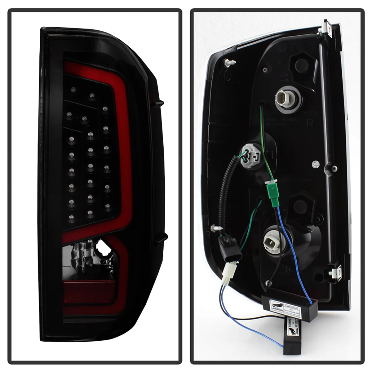 XTune Light Bar LED Tail Lights; Black Smoked; product image