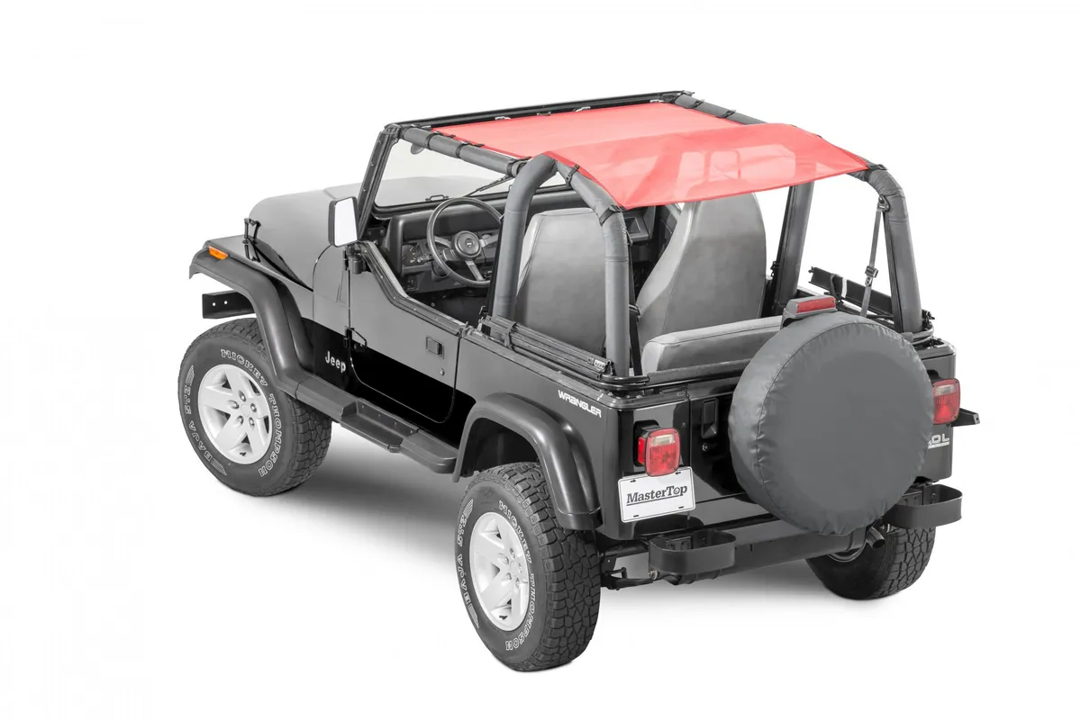 Jeep TJ/YJ Mesh Bimini Top ShadeMaker Plus For 92-06 Wrangler TJ/YJ Red MasterTop product image