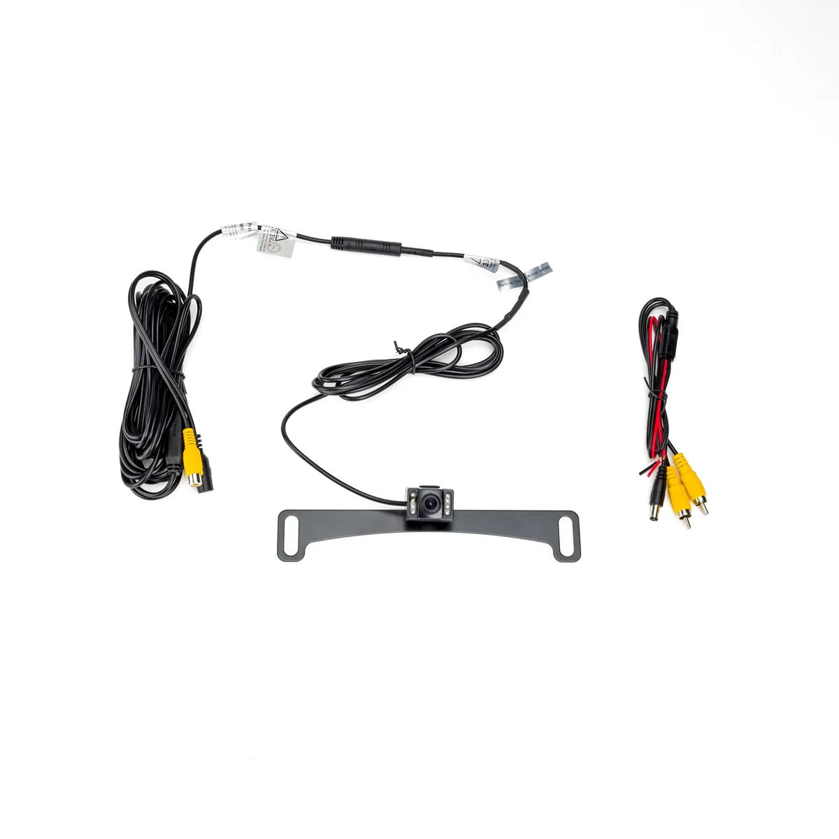 Universal Dual Mount CMOS Camera w/Infrared Light; Metal License Plate and Camera Mount; 22ft. Chassis Harness To RCA Included; Parking Gridlines and Image Mirroring Available; product image