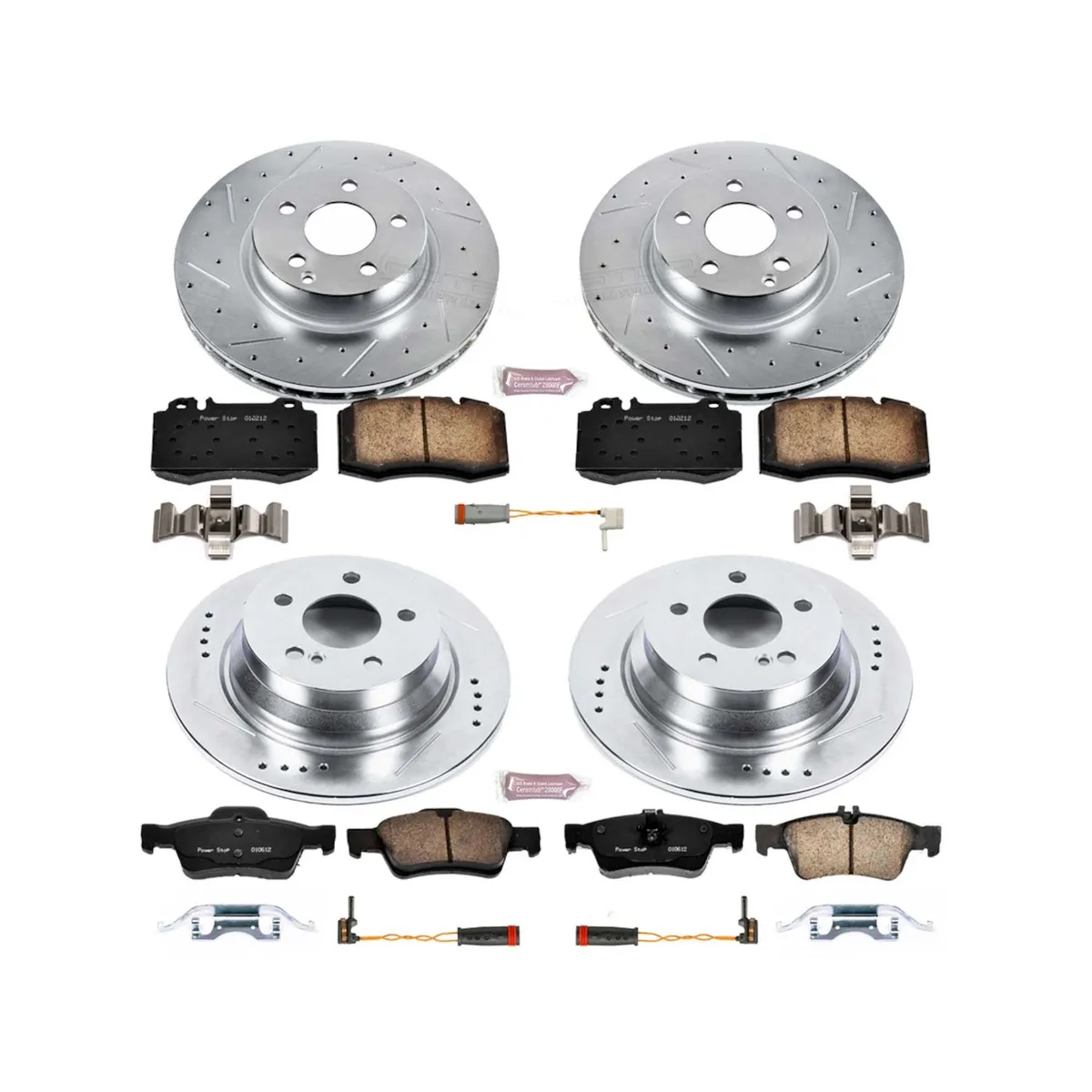Z23 Evolution Sport Upgrade Kit: Drilled/Slotted Rotors; Carbon-Fiber Ceramic Pads W/Hardware; Pad Sensors product image