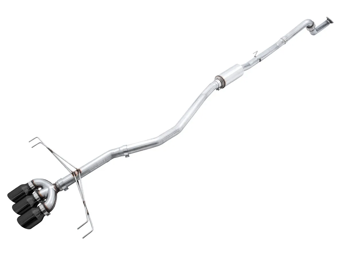 AWE Track Edition Exhaust for FK8 Civic Type R (includes Front Pipe) - Triple Chrome Silver Tips product image