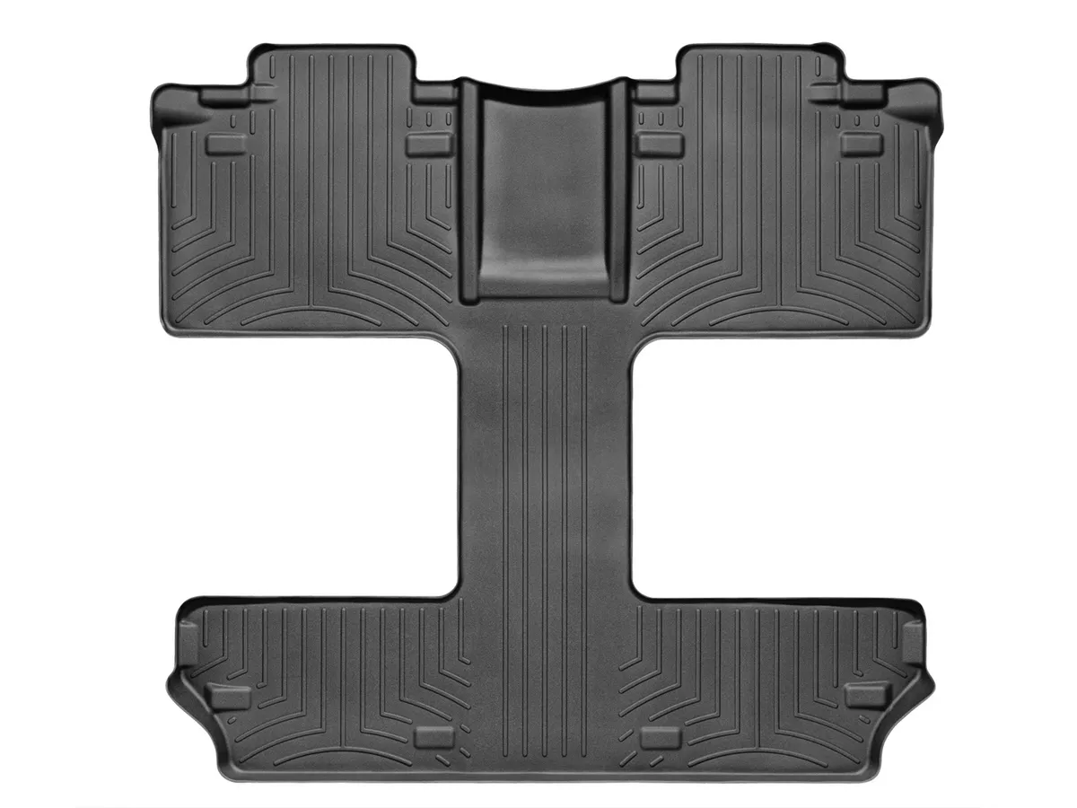 2011 + Toyota Sienna Rear FloorLiner Covers 2nd and 3rd row foot areas with 2nd row console requires trim marked on part Black product image
