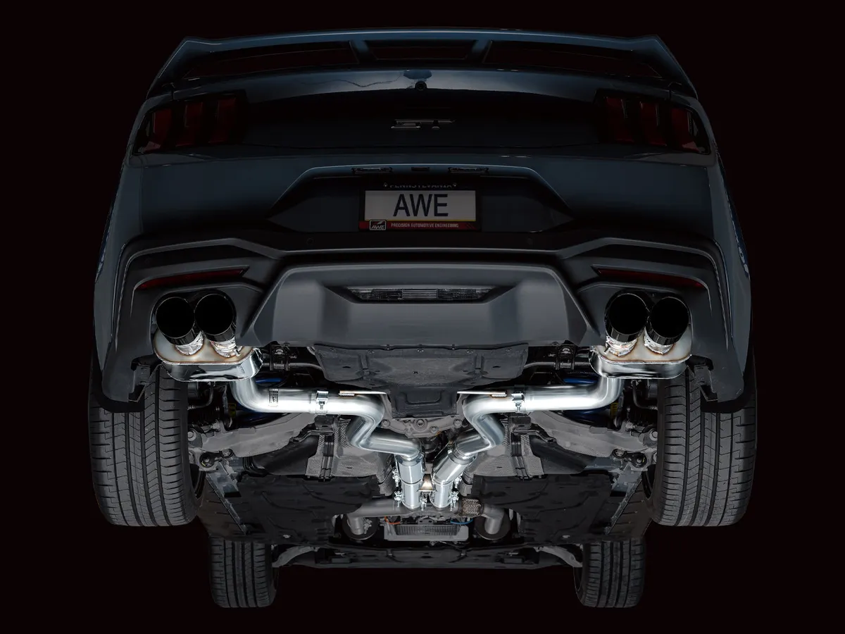 AWE SwitchPath™ Exhaust for S650 Ford Mustang GT Fastback - Quad Chrome Silver Tips product image