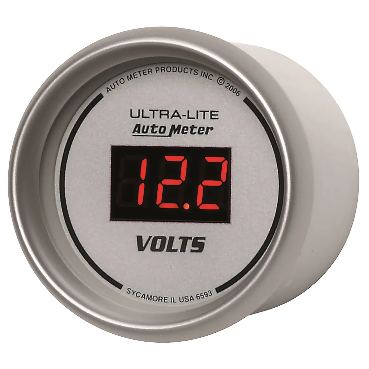 Gauge, Voltmeter, 2 1/16", 18V, Digital, Silver Dial w/ Red LED product image