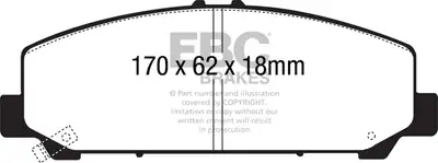EBC Brakes Truck/SUV Extra Duty Brake Pads; FMSI Pad No. D1286; Vented; 350mm Dia.; 43.1mm Height; 30mm Thick; 90.1mm Center Hole Dia.; Pad Dimensions: 170 x 62 x 18mm;