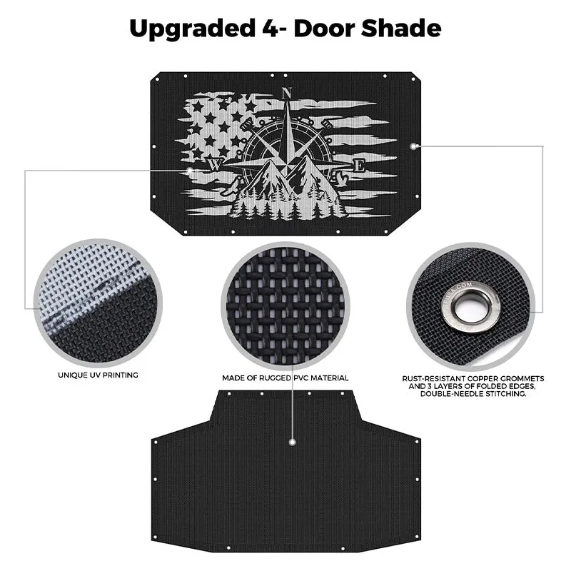 Sunshade Top with Flag Design for Jeep Wrangler JK product image