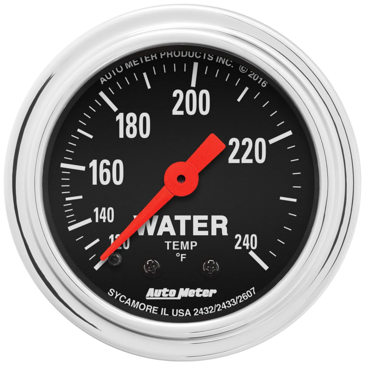 Gauge, Water Temp, 2 1/16", 120-240?F, Mechanical, Traditional Chrome product image