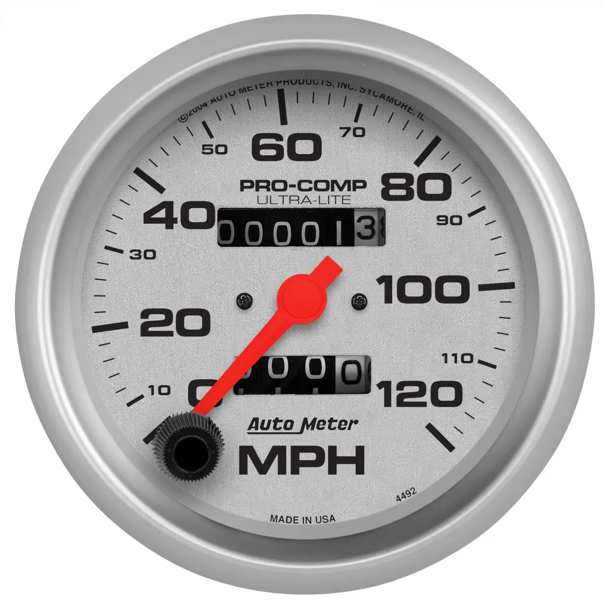 Gauge, Speedometer, 3 3/8", 120mph, Mechanical, Ultra-Lite product image