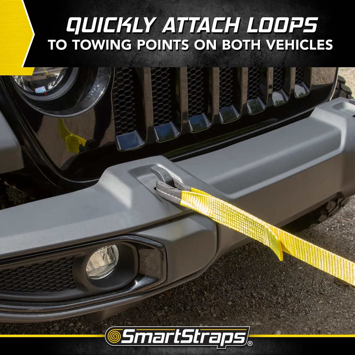 30ft 9000lb Tow Strap With Hooks 1 pk Yellow product image
