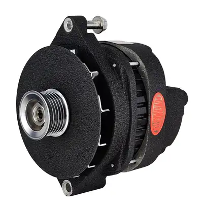 Power Master XS Volt™ Racing Alternator; CS144; 300 Amp; 140 Idle; Straight Mount; Black Wrinkle;