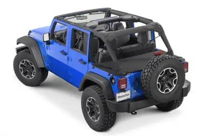 MasterTop Jeep Tonneau Cover For 07-18 Jeep JK Wrangler 4 Door For Use With Windstopper Plus Mastertwill MasterTop