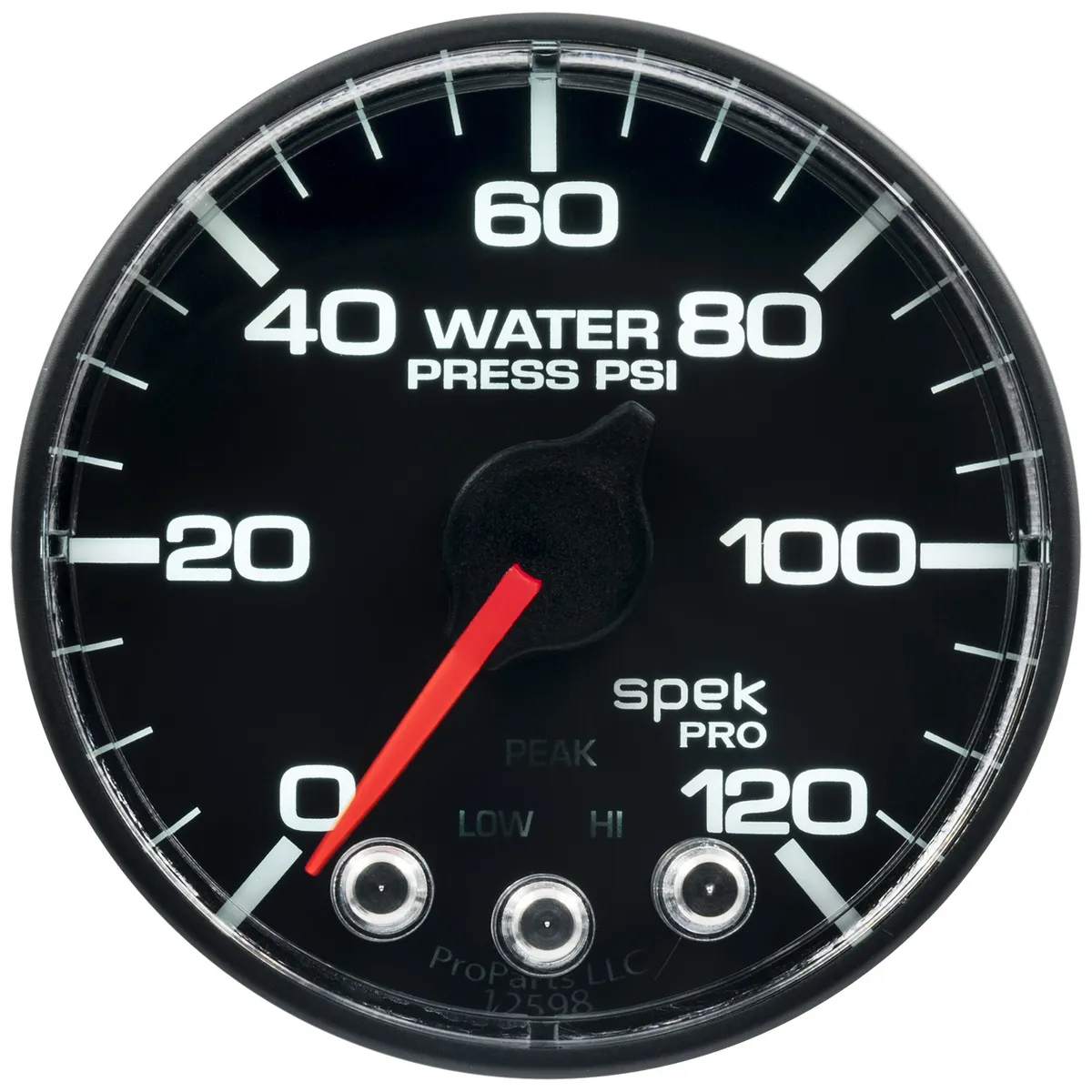 Gauge, Water Press, 2 1/16", 120psi, Stepper Motor w/Peak & Warn, Blk, Spek-Pro product image