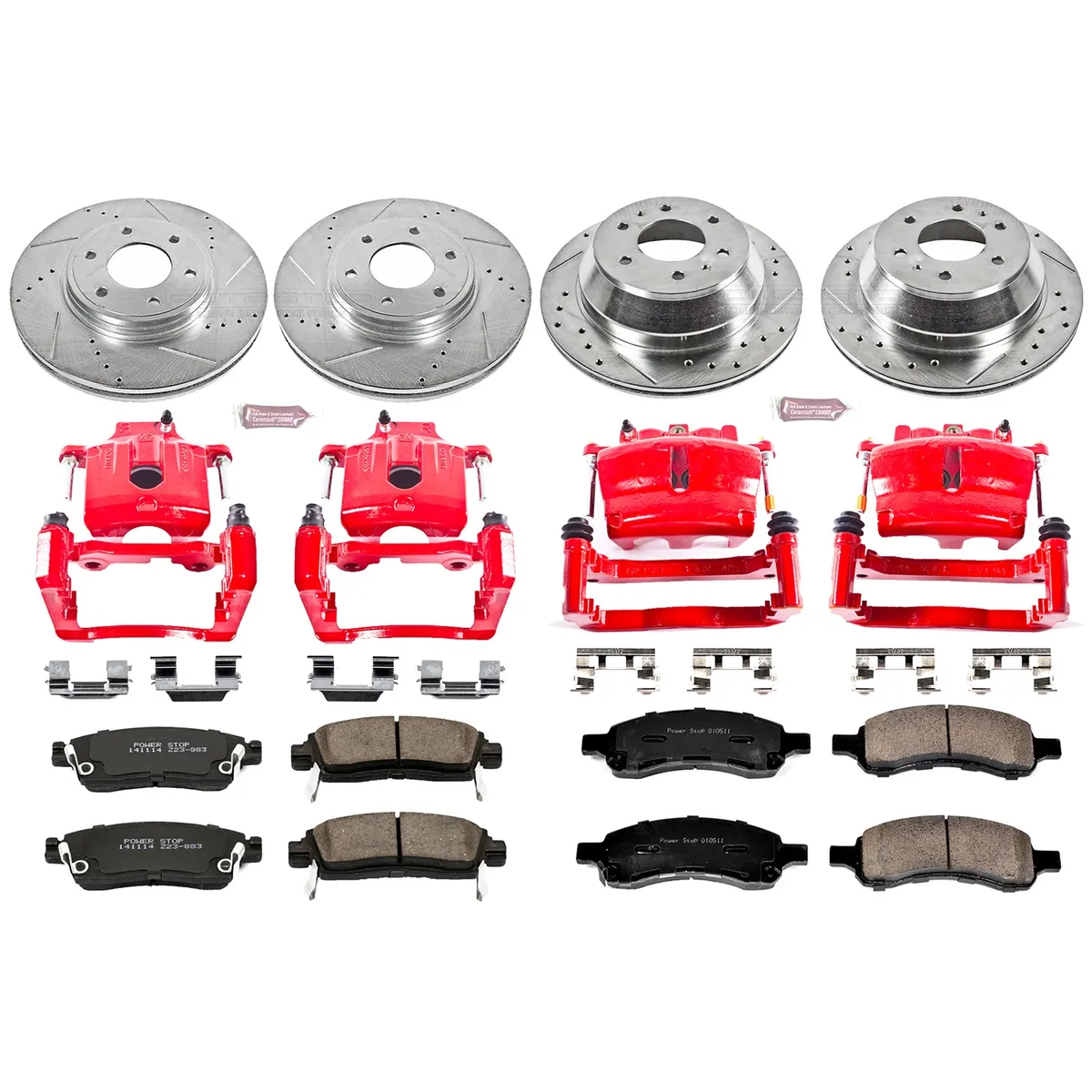 Z23 Evolution Sport Upgrade Kit: Drilled/Slotted Rotors; Carbon-Fiber Ceramic Pads; Powder Coated Calipers product image