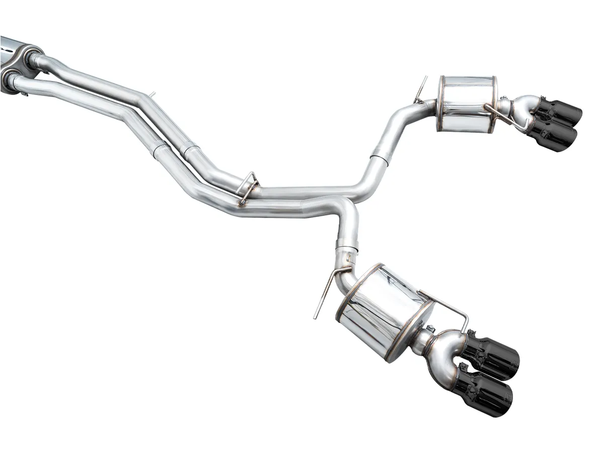 AWE Track Edition Exhaust for Audi C8 S6/S7 - Diamond Black Tips product image
