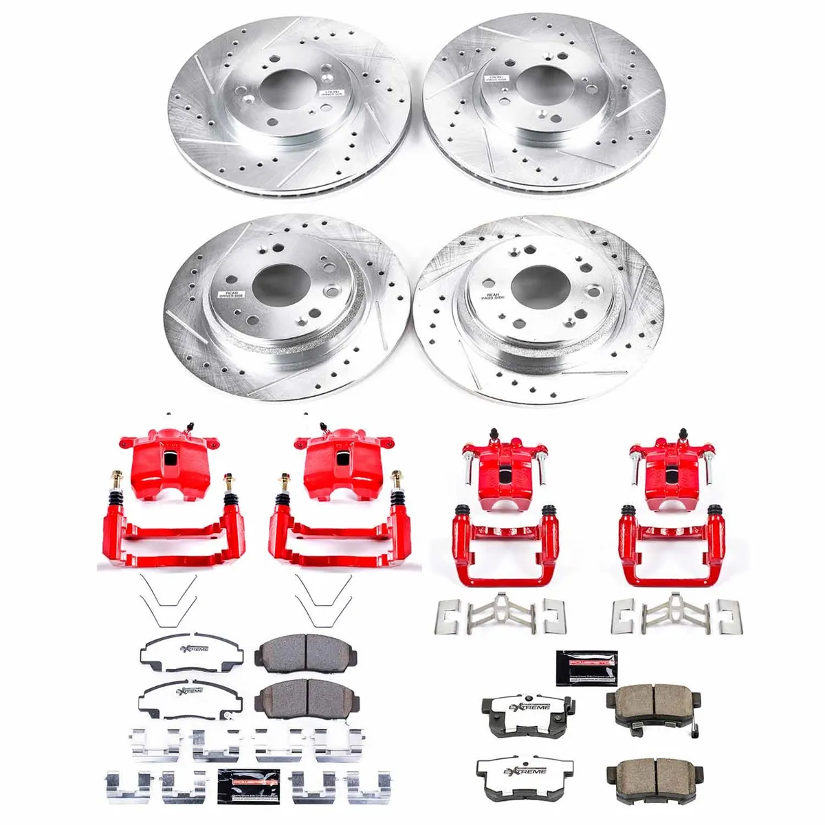 Z26 Street Warrior Upgrade Kit: Drilled/Slotted Rotors; Carbon-Fiber Ceramic Pads; Powder Coated Calipers product image