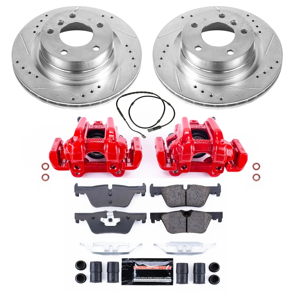 Z23 Evolution Sport Upgrade Kit: Drilled/Slotted Rotors; Carbon-Fiber Ceramic Pads; Pad Sensors; Powder Coated Calipers product image