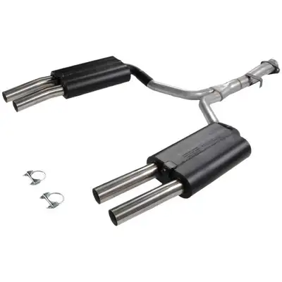 Flowmaster 86-90 Chev. Corvette 5.7L 3.00in/2.25in Rear Y-Pipe Hardware 50 Series Delta Flow Mufflers with 2.50in Stainless Tips (4) Force II DOR Mandrel Bent Tubing 16 Gauge Aluminized Steel