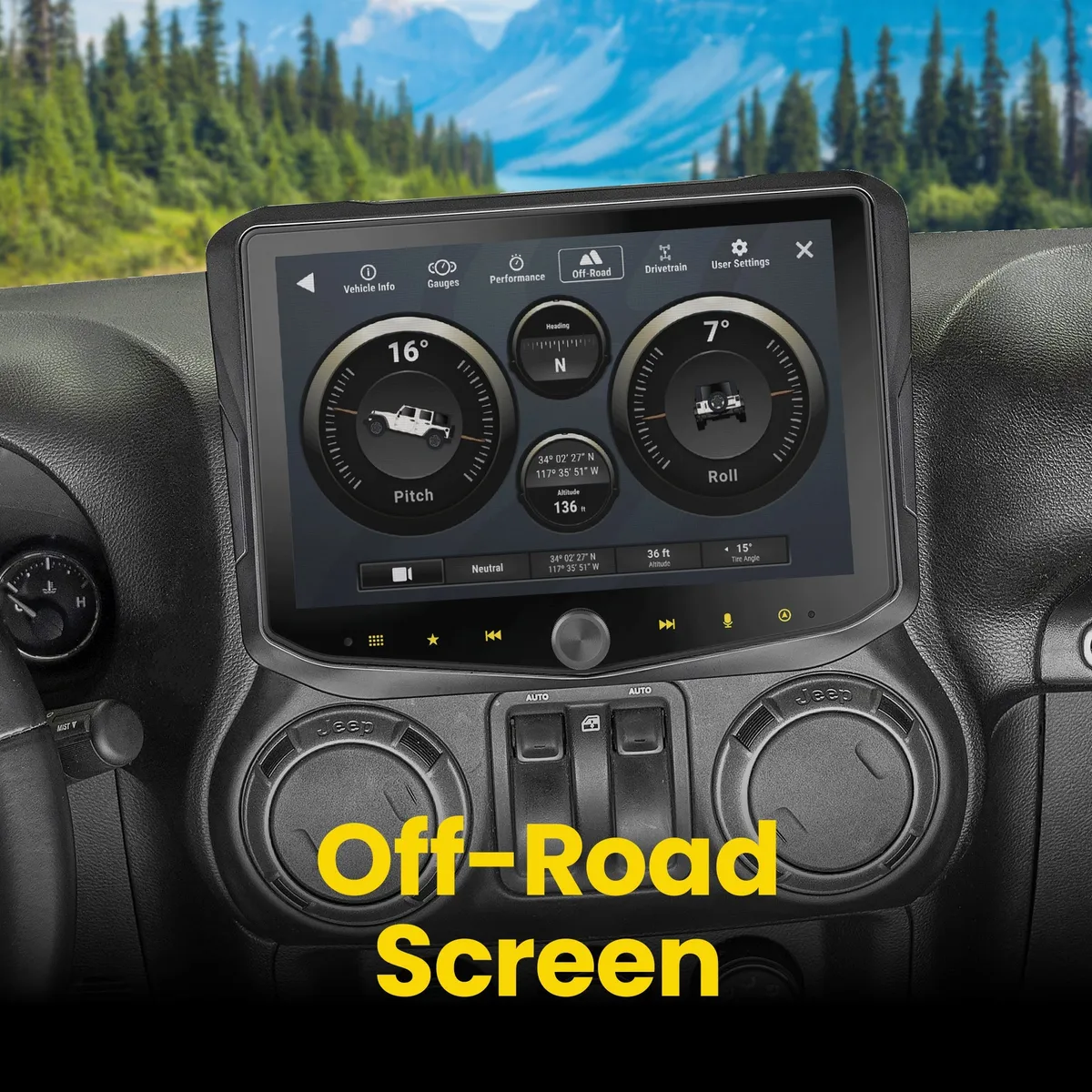 HORIZON10 Jeep Wrangler JK (2011-2018) 10" Radio Fully Integrated Kit w/Nav Card | Displays Vehicle Info & Off-Road Mode product image