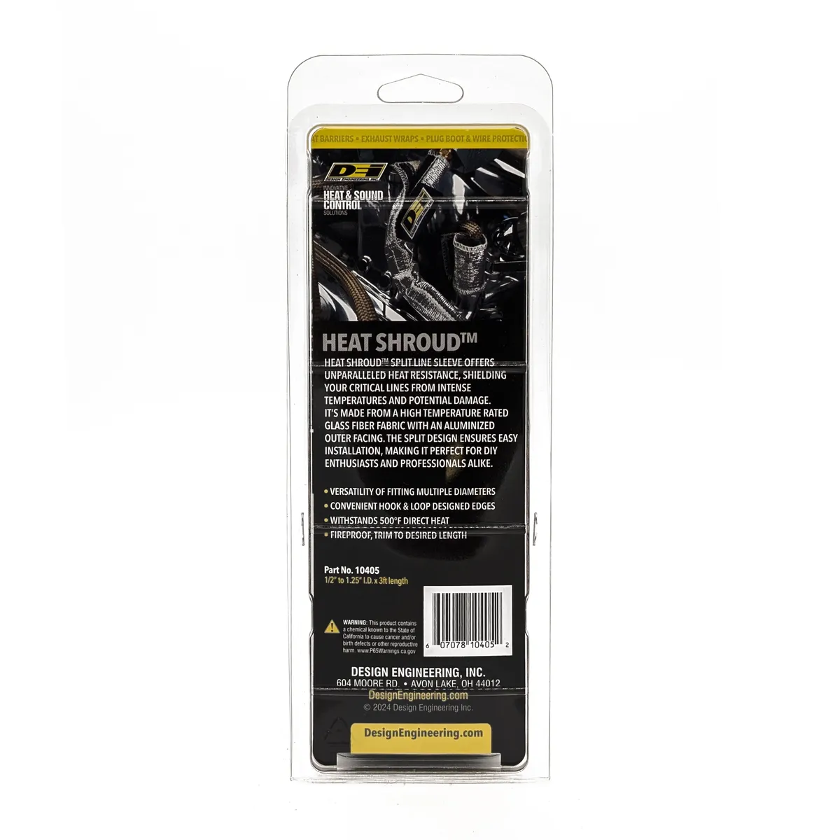 "Heat Shroud 1/2"" - 1-1/4"" ID x 3 ft Aluminized Slv-hook & Loop" product image