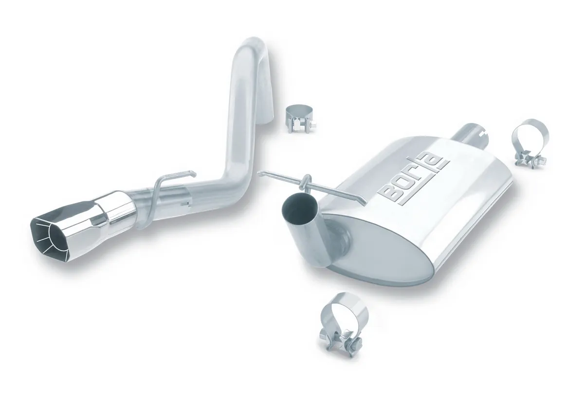 Touring Cat-Back Exhaust System 2.25in.IntoMuffler2in.Out Incl.TubingMufflerMtg.Hardware2.75in.x2.5in. Squarex6.5in. LongSingleAngle-CutIntercooledTip SingleRightRearExit product image