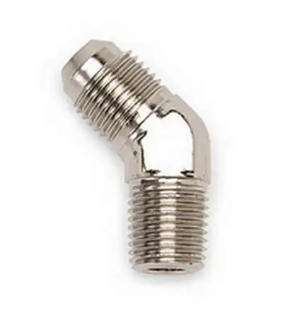 Edelbrock Endura Adapter Fitting #6 to 1/4 NPT 45 Degree