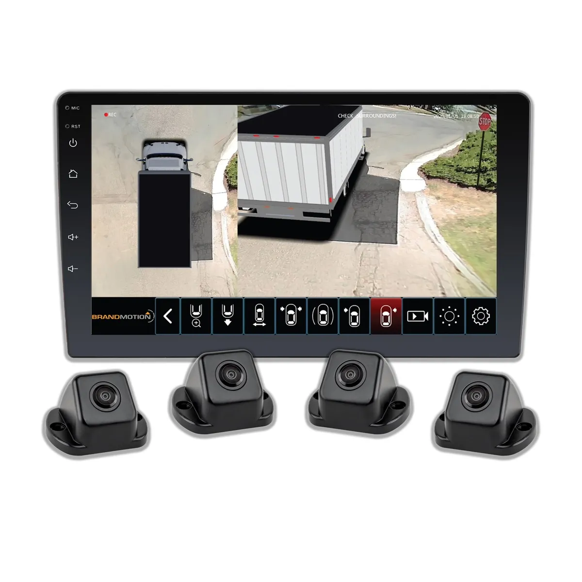 SurroundVUE™ 360 Degrees System; 360-Degree Birds-Eye View; DVR Recording; Multiple Vewing Options; Integrates Into Virtually Any Commerical Vehicle; product image