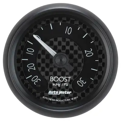 AutoMeter Gauge, Vac/Boost, 2 1/16", 30inHg-30psi, Mechanical, GT