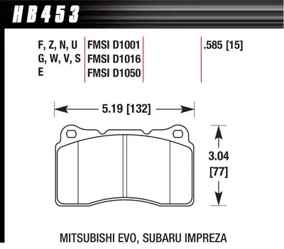 Hawk Performance HP Plus Disc Brake Pad; 0.585 Thickness;