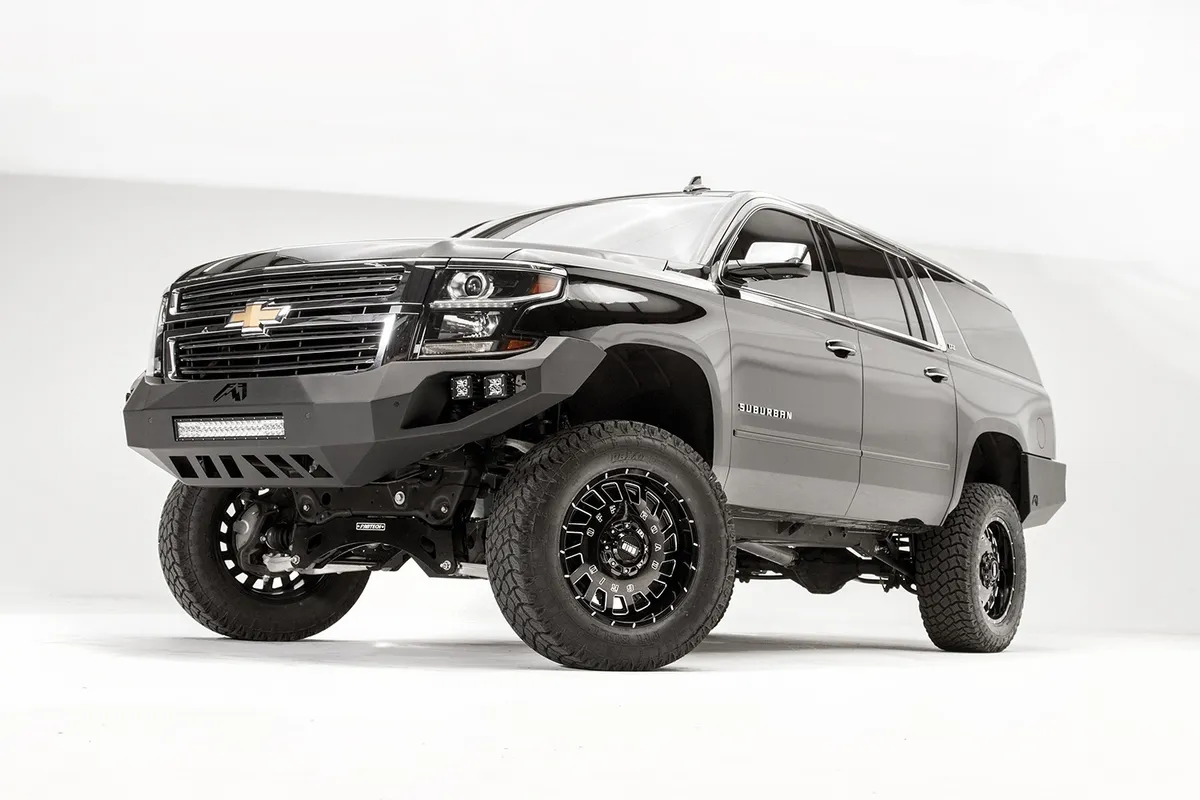 Vengeance Front Bumper; 2 Stage Black Powder Coated; w/No Guard; w/Sensors; product image