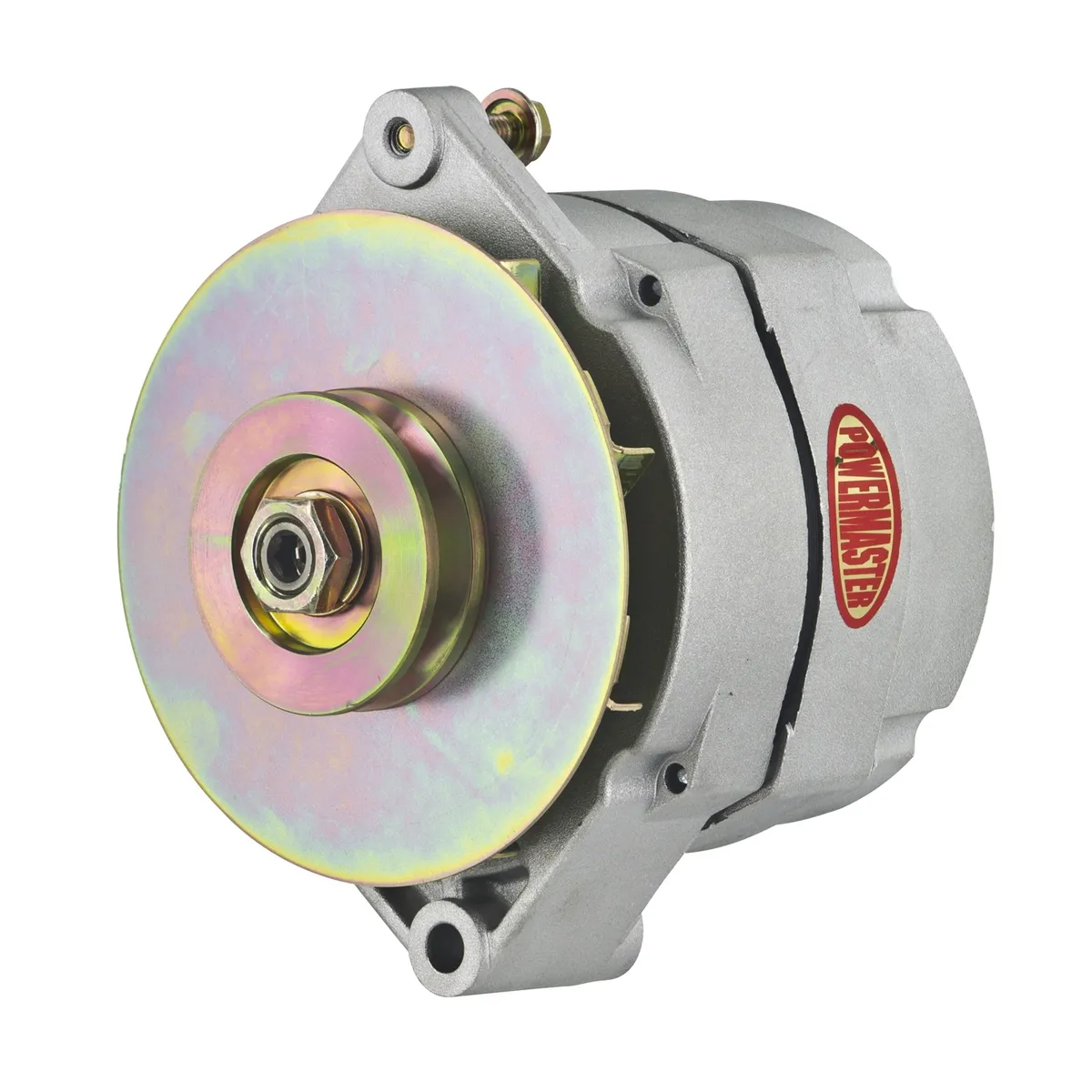 Power Master Alternator; 12si; 100 Amp; 75 Idle; 1 Groove V Type; Baffle; OE Look; Natural;