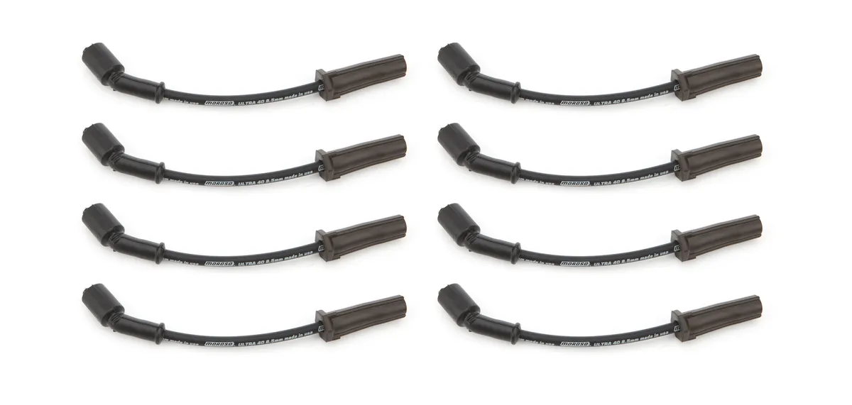 Moroso Wire Set Black 8.5mm Ultra 40 9.75 In. Long wo Alum. Heatshield
