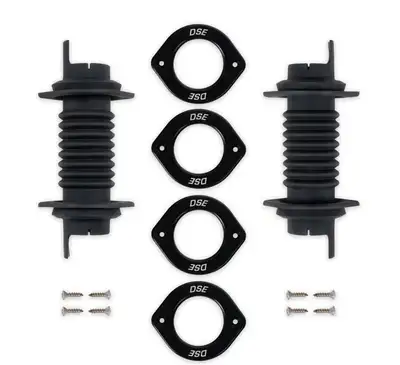 Detroit Speed and Engineering Detroit Speed 010422DS Door Jamb Wiring Boot Kit - Black Anodize Trim
