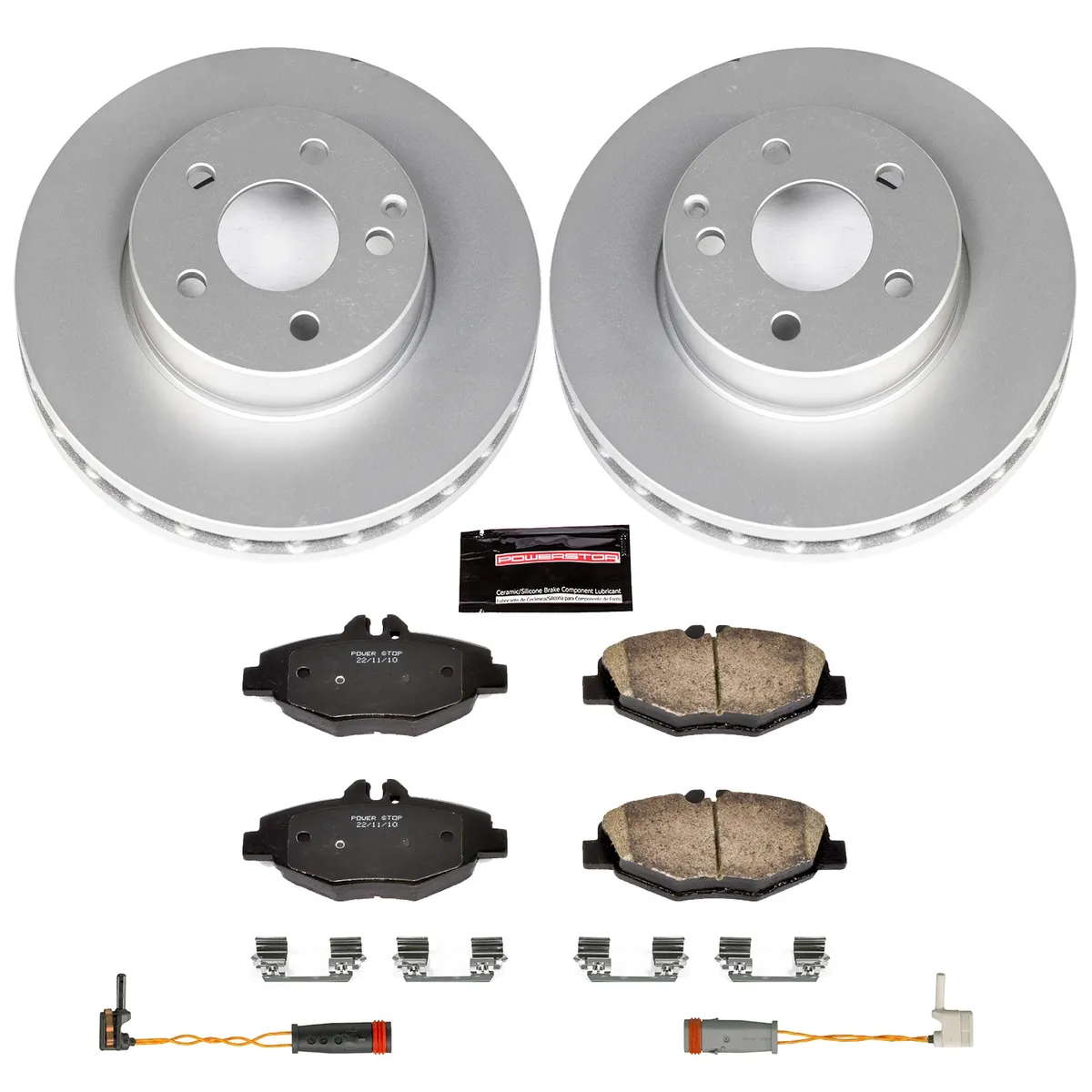 Z23 Sport Geomet Coated Rotor Kit For European Vehicles: Genuine Geomet Fully Coated Rotors; Carbon-Fiber Ceramic Pads W/Hardware; Pad Sensors product image