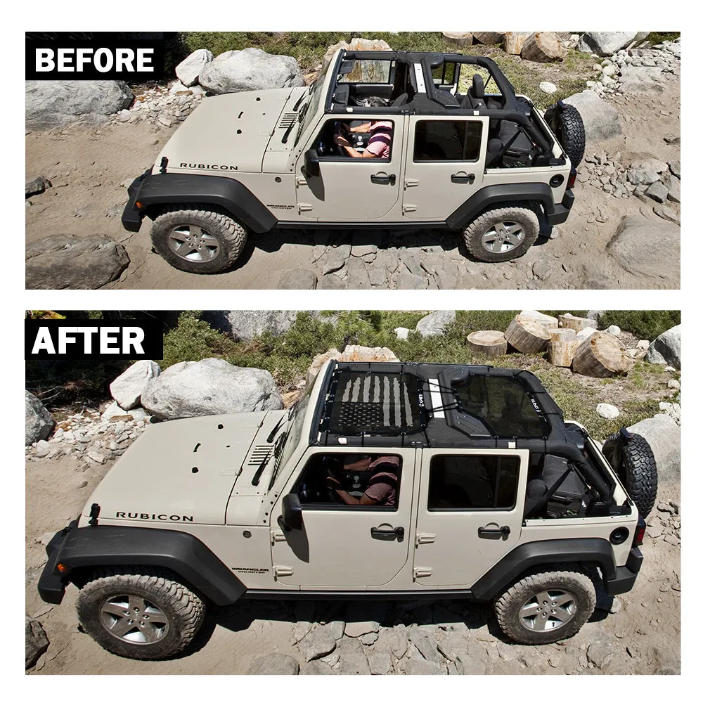 Xprite Jeep Wrangler JKU Bikini Mesh Sunshade Top 2007 to 2018 4 Door UV Protection Mesh Roof Shade for Jeep product image