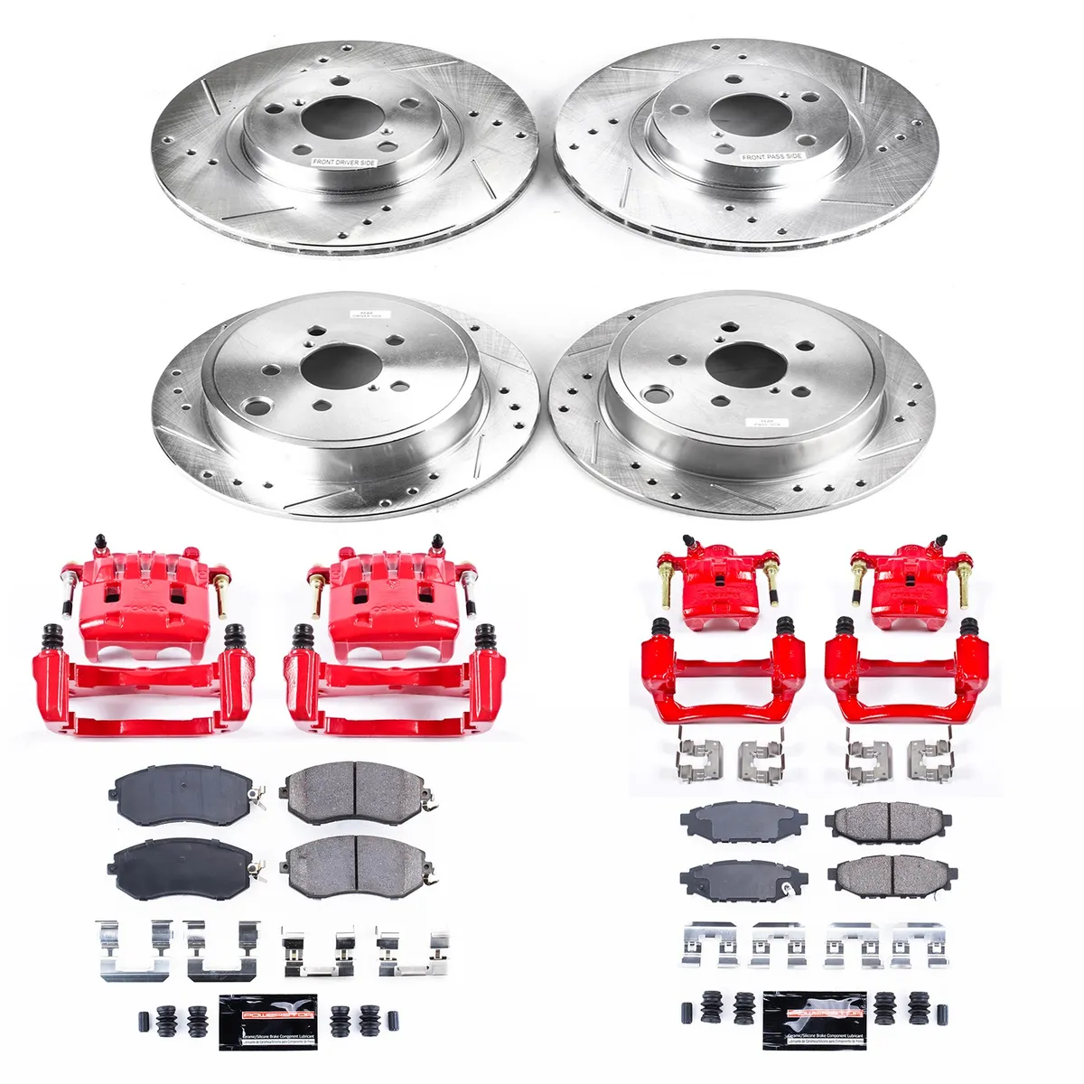 Z23 Evolution Sport Upgrade Kit: Drilled/Slotted Rotors; Carbon-Fiber Ceramic Pads; Powder Coated Calipers product image