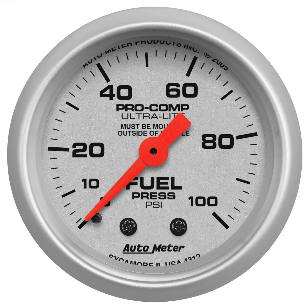 Gauge, Fuel Pressure, 2 1/16", 100psi, Mechanical, Ultra-Lite product image