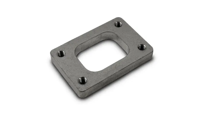 Turbo Inlet Flange; 39.9mm Bhcch; 72.8mm Bhccw; M8x1.25 Bhts; 62.7mm Overall h; 91.6mm Overall w; 0.5 In. Thickness; 39.7mm Port h; 50.8mm Port w; For T25/T28/Gt25; Mild Steel; product image