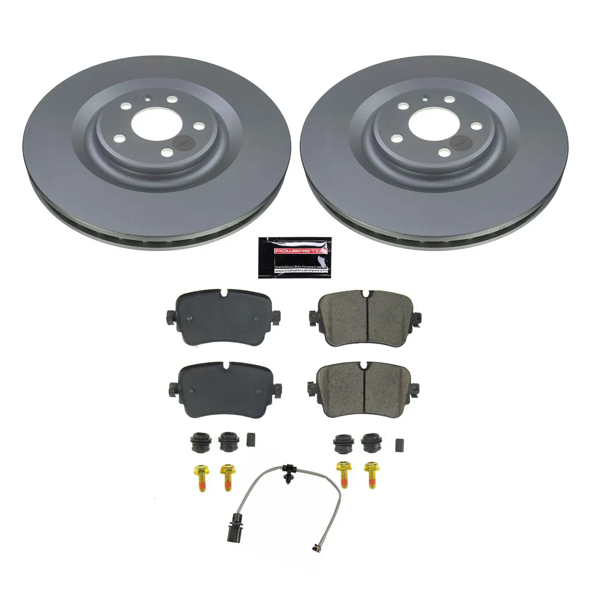 Z23 Sport Geomet Coated Rotor Kit For European Vehicles: Genuine Geomet Fully Coated Rotors; Carbon-Fiber Ceramic Pads W/Hardware; Pad Sensors product image