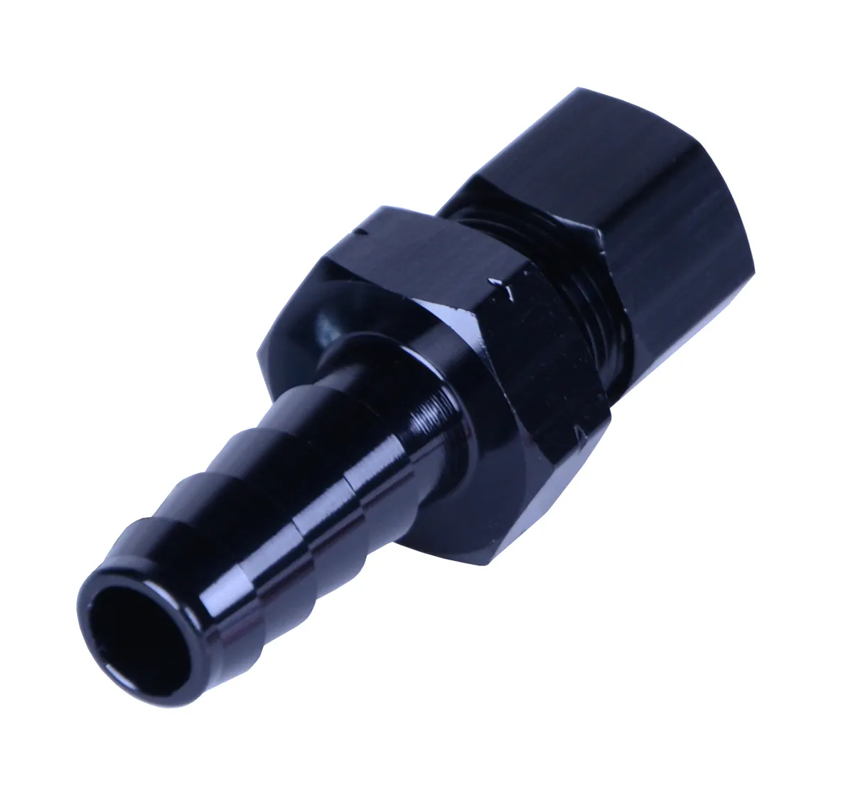 1/2" Transmission Cooler Line to 1/2" NPT Hose Barb Black anodized Fitting product image