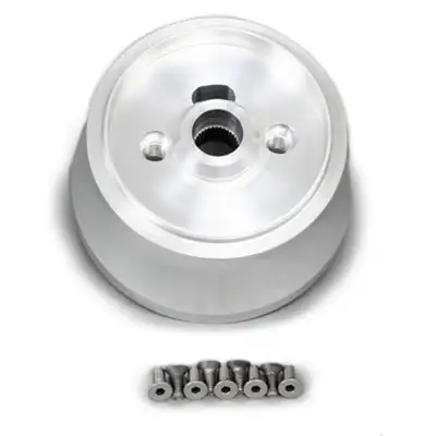 Lokar Steering Wheel Hub Adapter; Fits w/67-94 GM w/o Air Bag Flaming River Column; 9 Bolt; Polished Billet Aluminum;