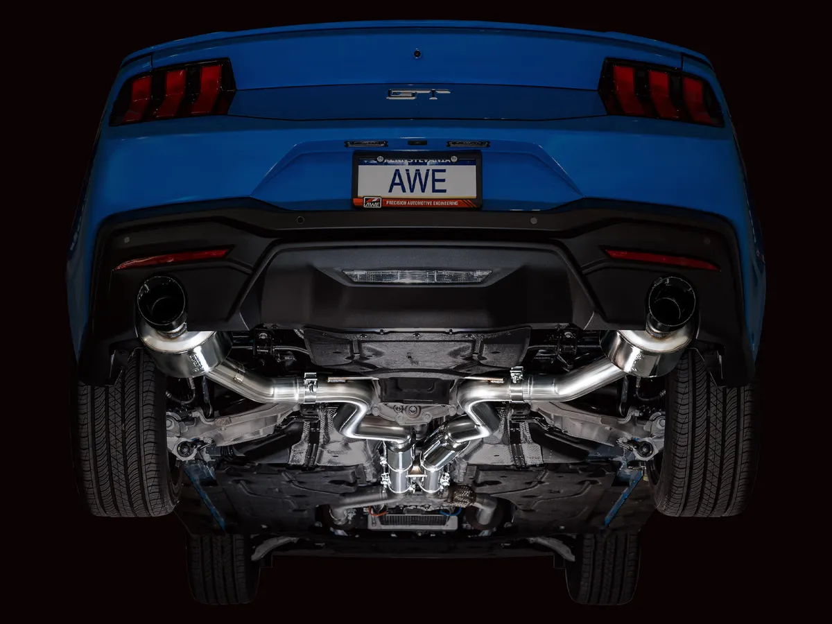 AWE Touring Edition Exhaust for S650 Ford Mustang GT Fastback - Dual Diamond Black Tips product image