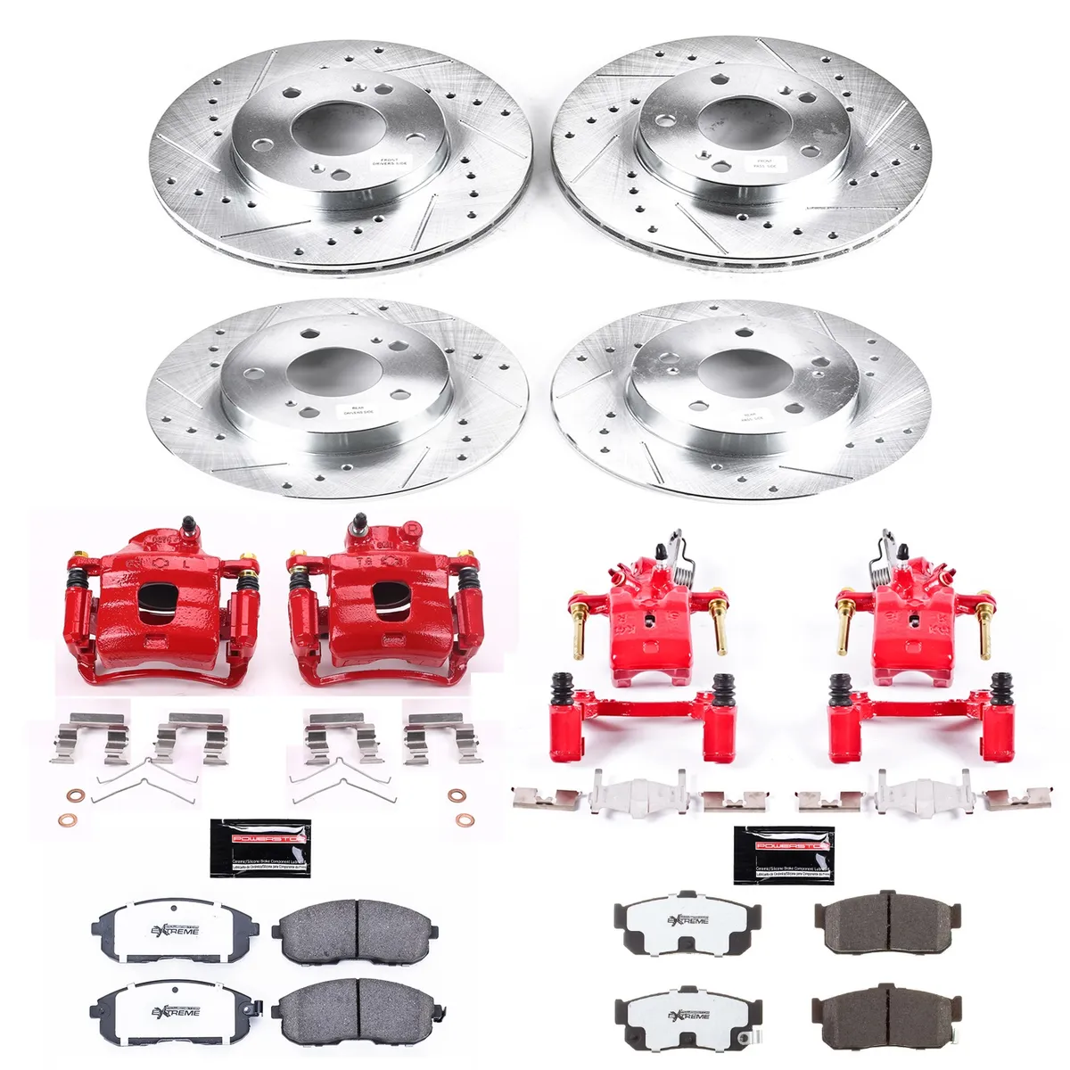 Z26 Street Warrior Upgrade Kit: Drilled/Slotted Rotors; Carbon-Fiber Ceramic Pads; Powder Coated Calipers product image