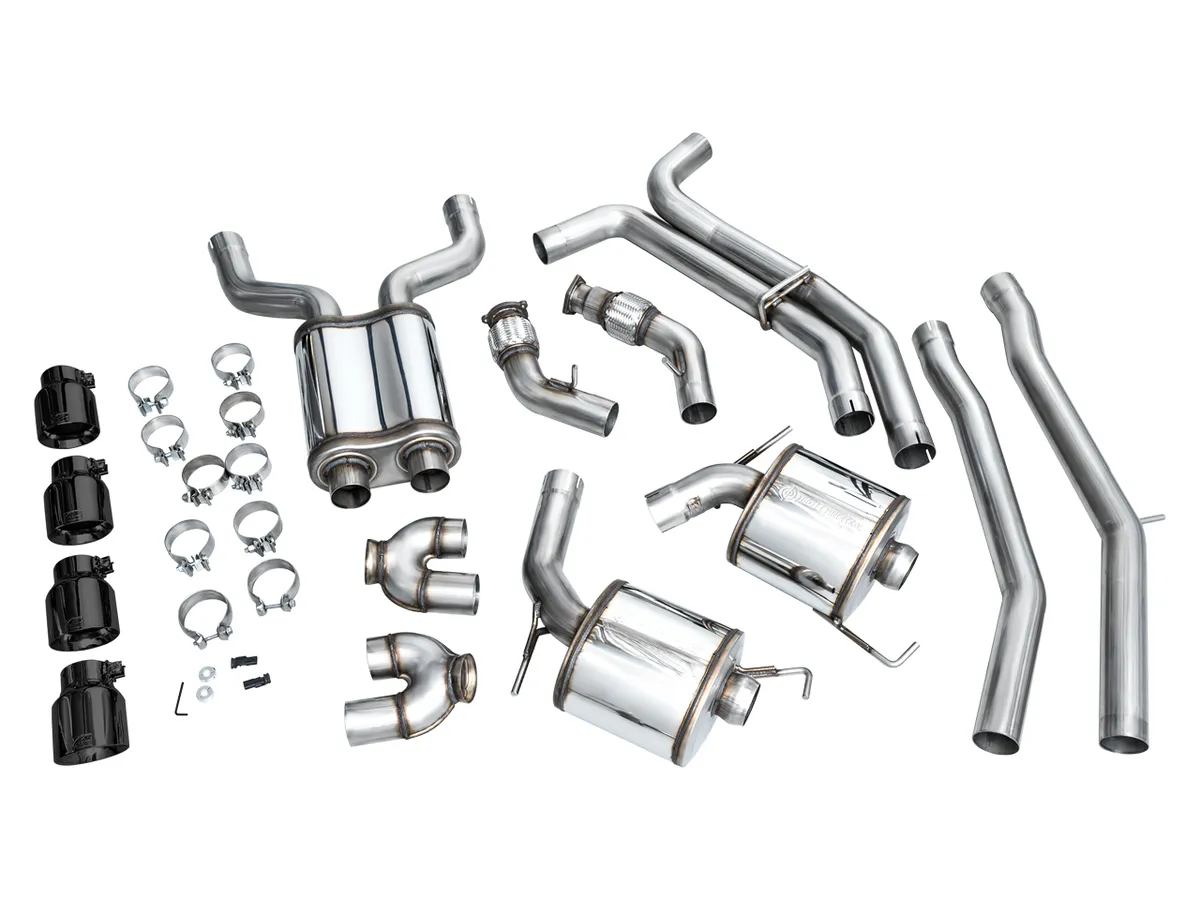 AWE Track Edition Exhaust for Audi C8 S6/S7 - Diamond Black Tips product image