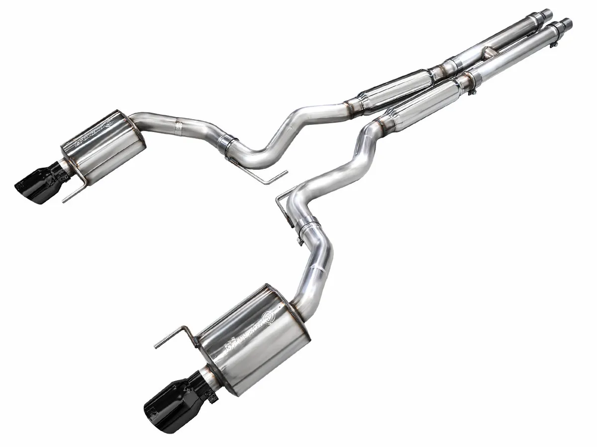 AWE Touring Edition Exhaust for S650 Ford Mustang GT Fastback - Dual Diamond Black Tips product image