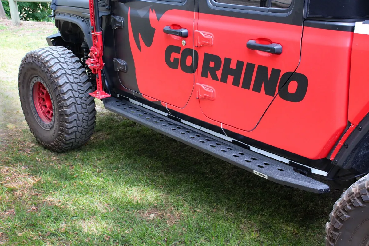 Go Rhino 69451687ST - RB20 Slim Line Running Boards With Mounting Brackets - Protective Bedliner Coating product image