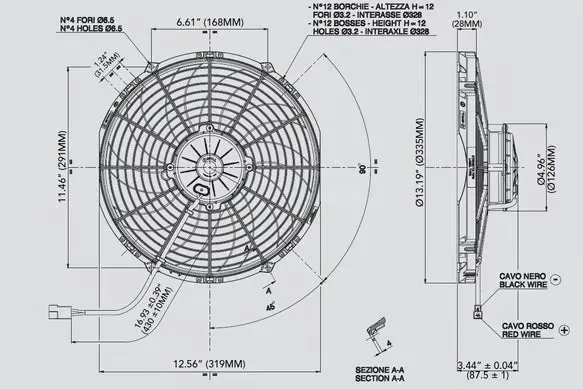 SPAL® 12.00" Inch Electric Fan Puller Style High Performance 1451 CFM 10 Curved Style blades product image