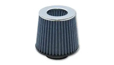 Vibrant Performance Air Filter; 4.5 in. Inlet ID; 4.75 in. Filter Cap OD; 6 in. Filter Base OD; 6.375 in. Height; Open Finnel Performance; Chrome Cap;