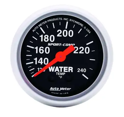 AutoMeter 2-1/16 In. Water Temperature, 120-240 Fahrenheit, Sport-Comp